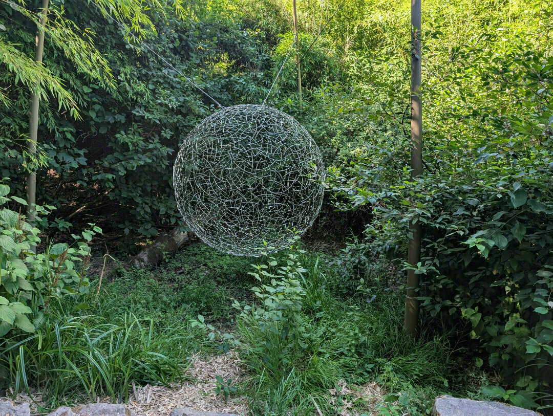Basket of Air, a sculpture in the bamboo garden at Hoyt Arboretum.
